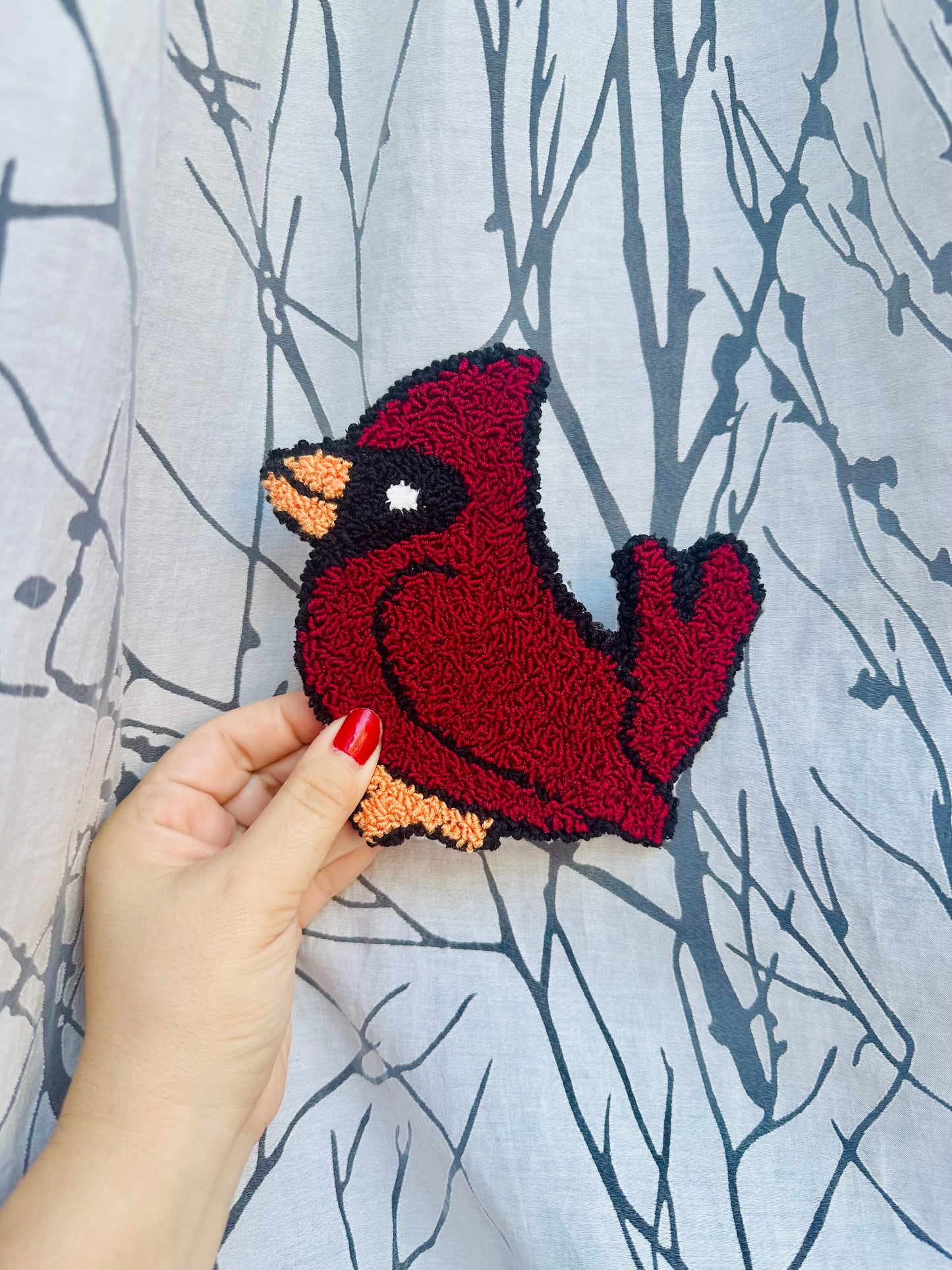 Handmade Cardinal Mug Rug