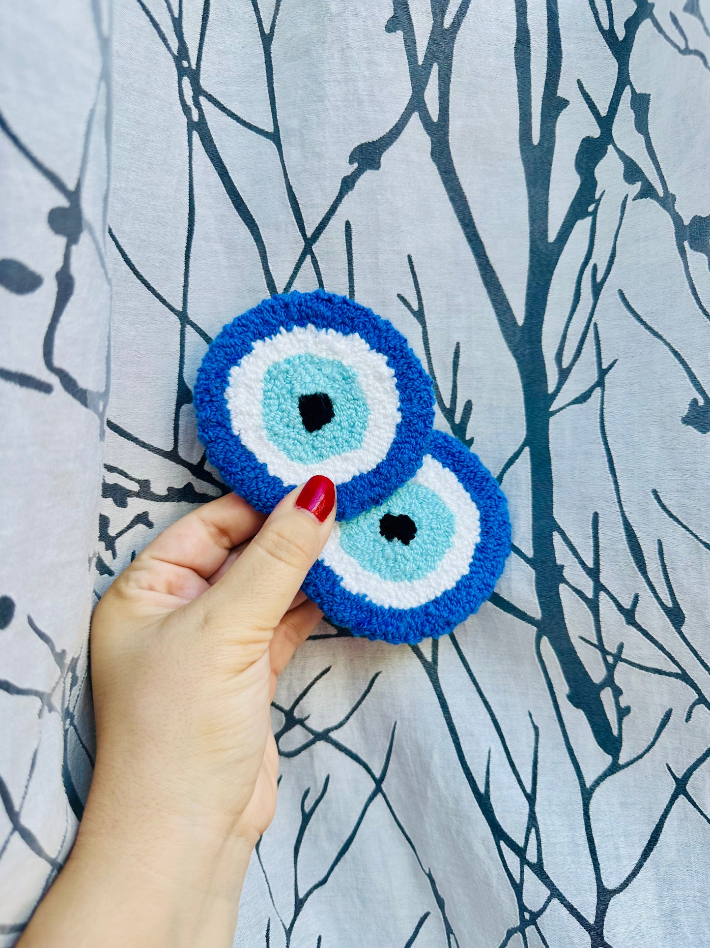 Evil Eye Mug Rug Set of 2