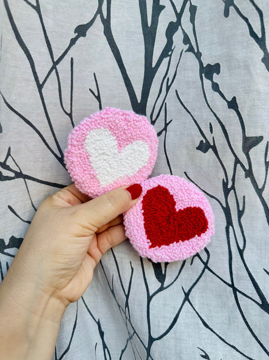 Hearts Mug Rug Set of 2